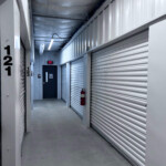 Hallway of indoor storage units