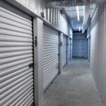 Hallway of indoor storage units